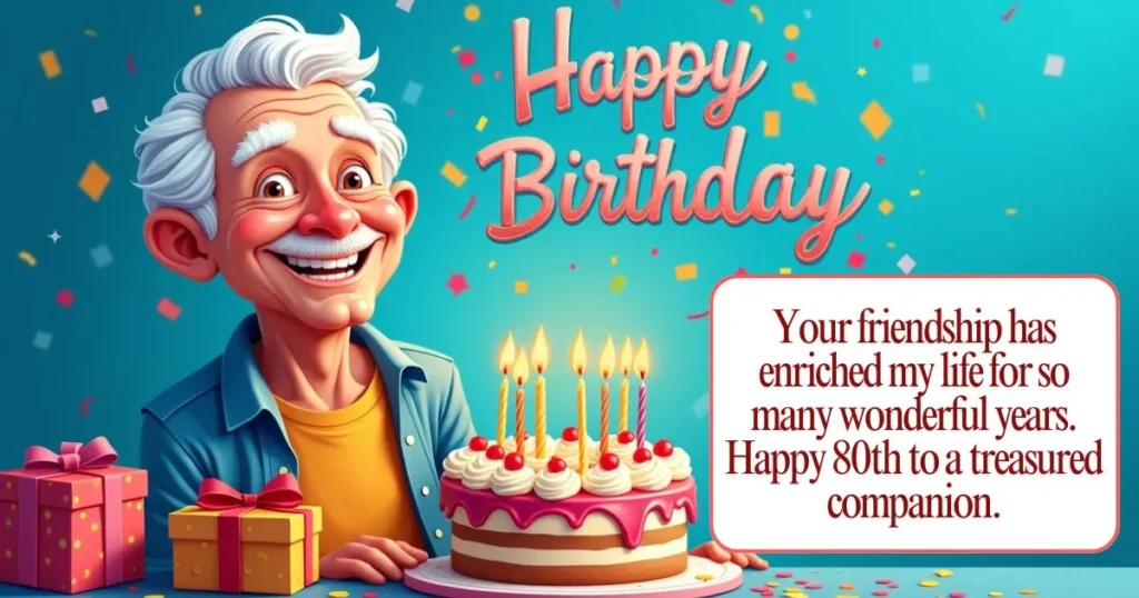 80th Birthday Wishes for Friend