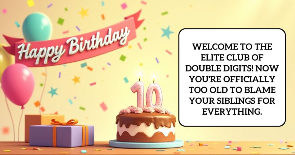 Funny 10th Birthday Wishes